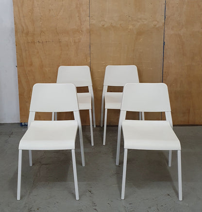 IKEA TEODORES 4 Matching White Stackable Chairs - 104944 / 104945 / 104946 / 104947