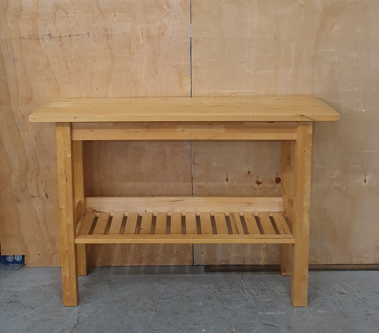 Wood End Table with Lower Slatted Shelf - EL104587