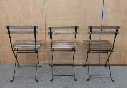 3 Matching Foldable Wood Garden Chairs - EL104465 / EL104466 / EL104467