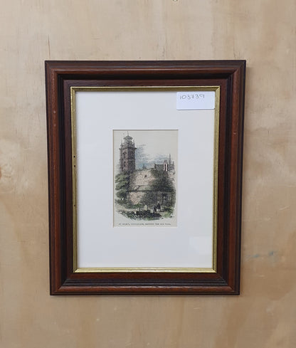St. Giles, Cripplegate, Showing the Old Wall Vintage Art Print - 103739