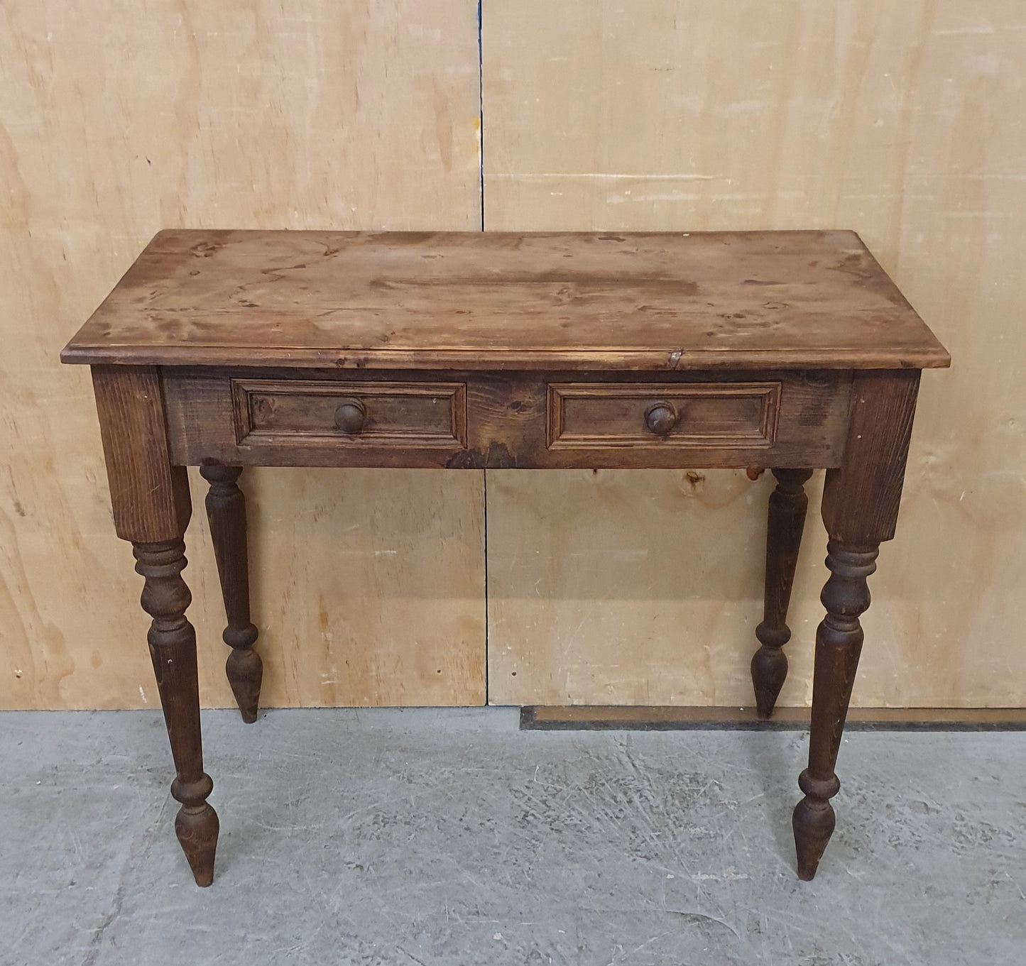 Vintage Dark Stained Wood Dressing Table with Removable Top Mirror Section - 104840