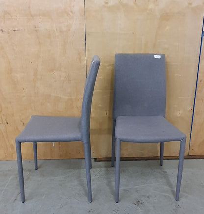 2 Grey Matching Fabric Stackable Dining Chairs - 103110 / 103111