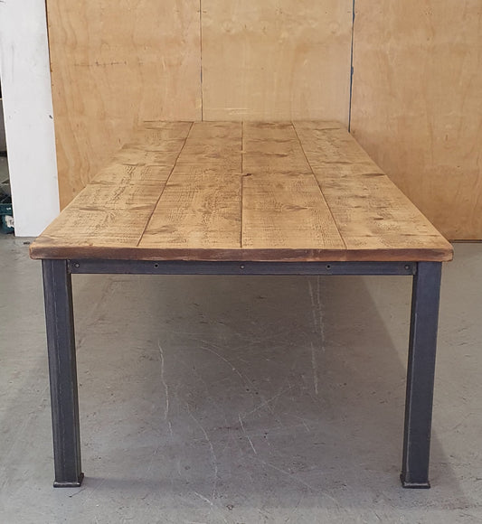 Extra Large Wood Top Conference Table with Metal Frame and Cable Holes - 104288