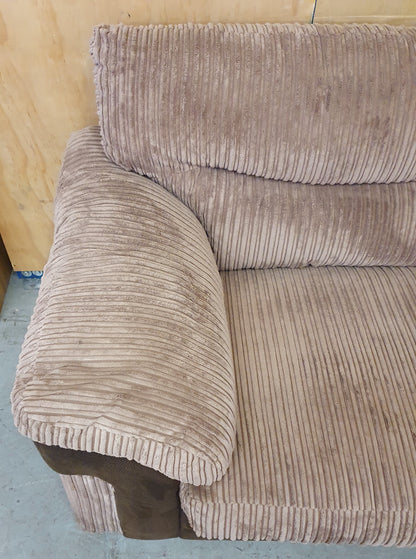 Brown Chunky Corduroy 2 Seater Sofa with Scatter Cushions - 1046111