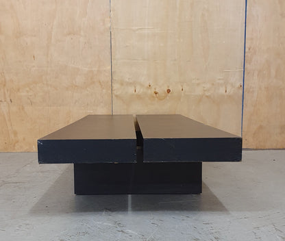 Low Dark Wood Plank Coffee Table - 104950