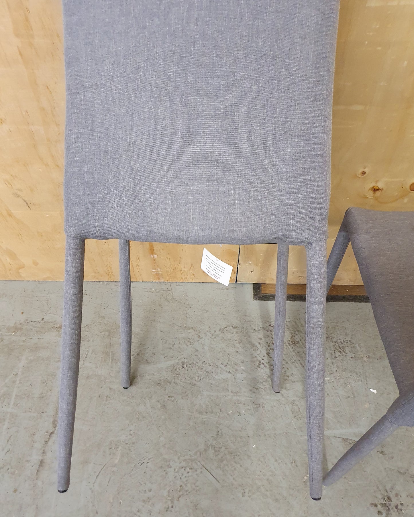 2 Grey Matching Fabric Stackable Dining Chairs - 103110 / 103111