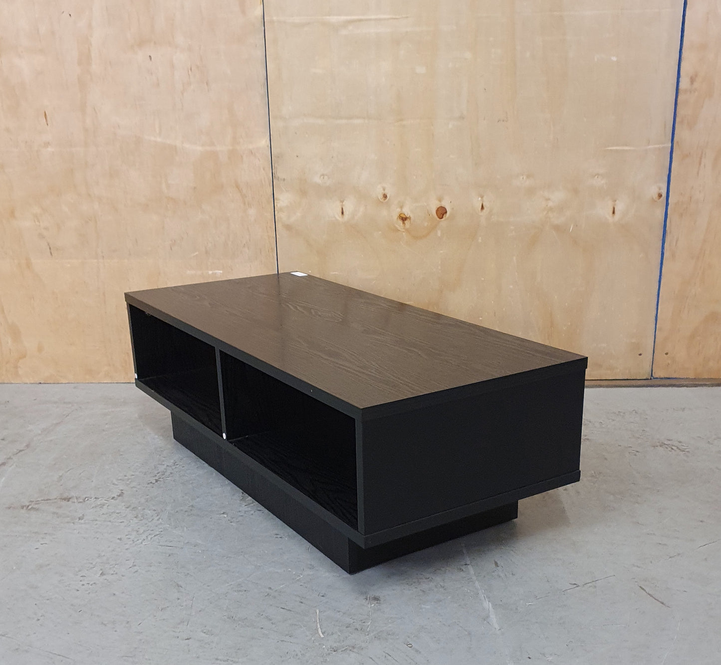 Black Gloss Low Wood Coffee Table with Hollow Middle - EL103953