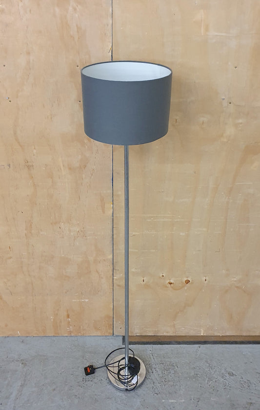 Grey Standing Lamp with Chrome Base - 102310