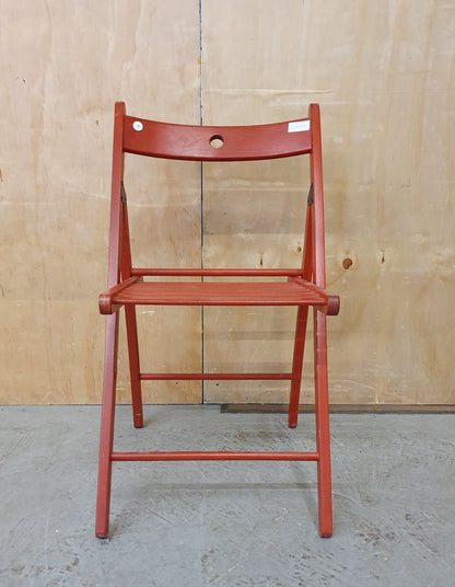 IKEA Single Red Wooden Slatted Seat Folding Chair - 103854