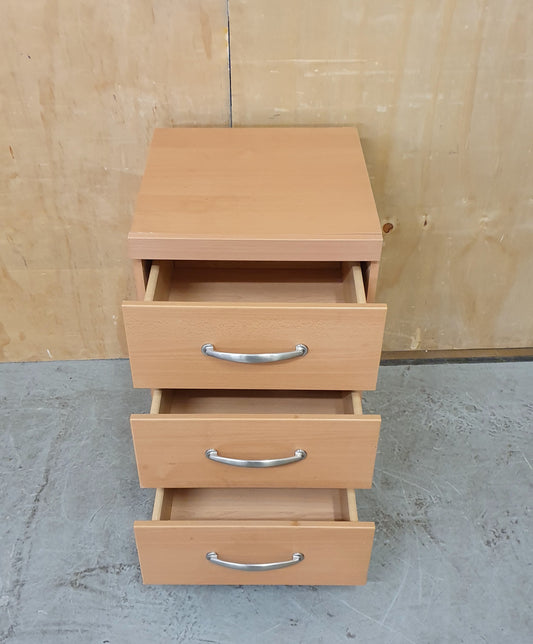 Single Wood Bedside Cabinet with 3 Drawers - 180925-04