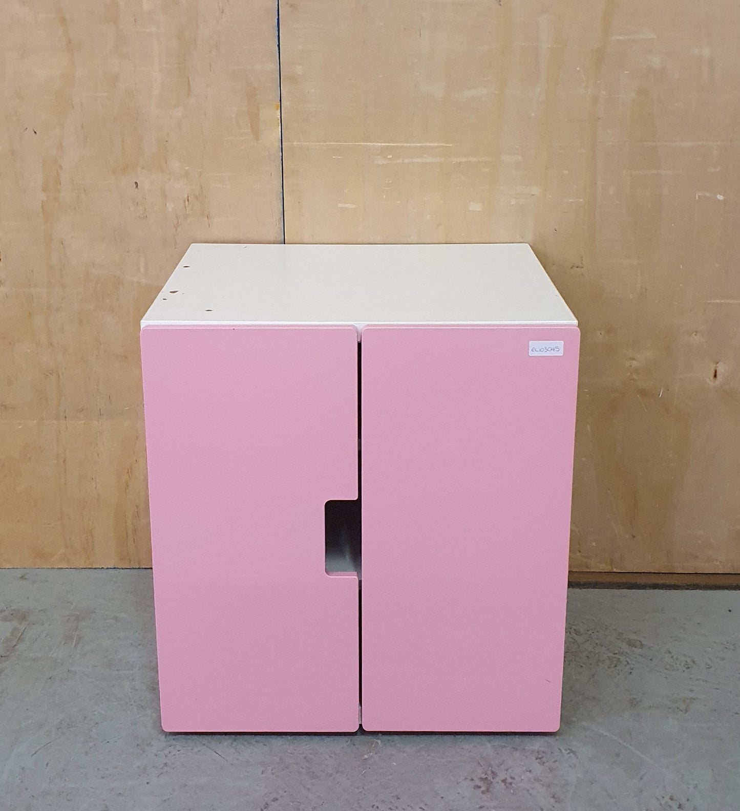 Pink and White 2 Door Children's Storage Cabinet with Interior Shelving - EL103045