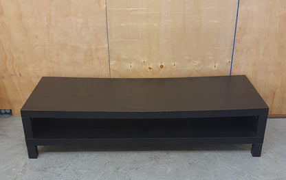 Large 2 Tier Black Wood Low Coffee Table - 150825-10