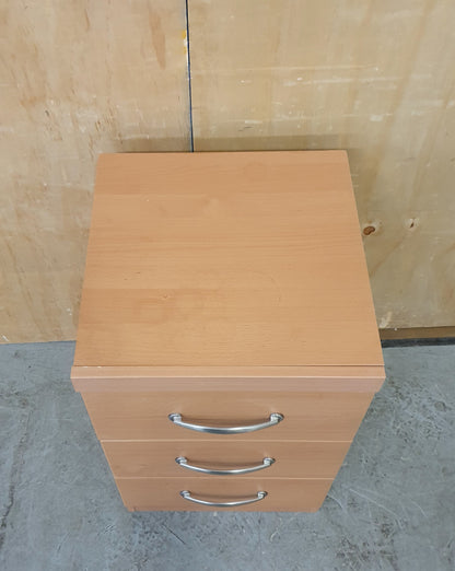 Single Wood Bedside Cabinet with 3 Drawers - 180925-04