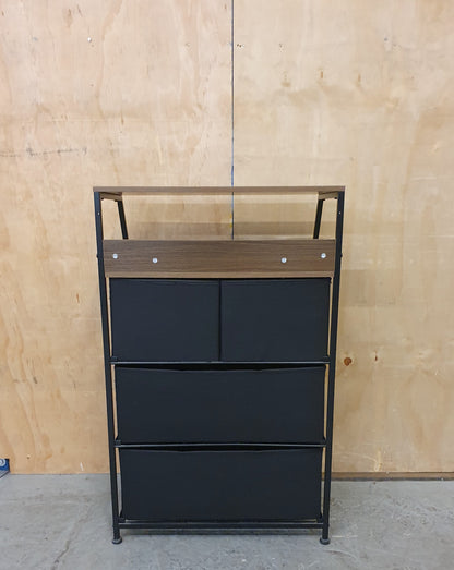 Small Storage Unit with 4 Canvas Lined Removable Drawers - 104779