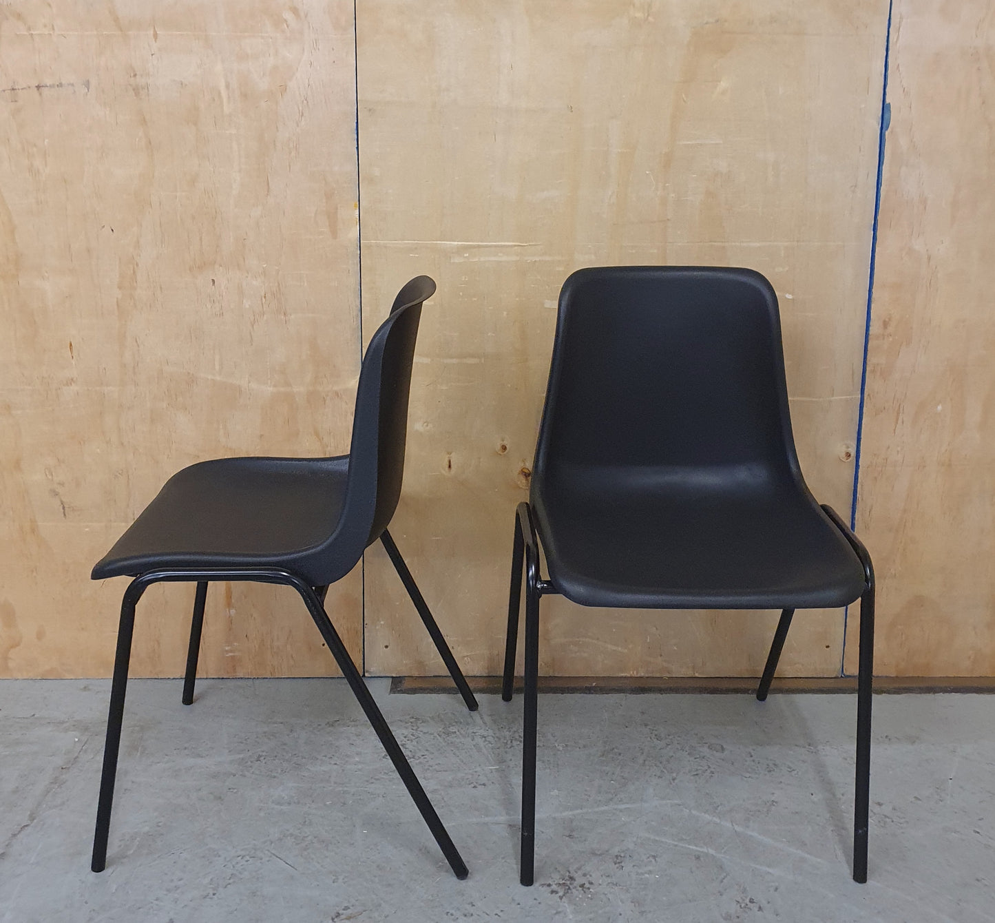 2 Matching Black Stackable Chairs - 103112 / 103113