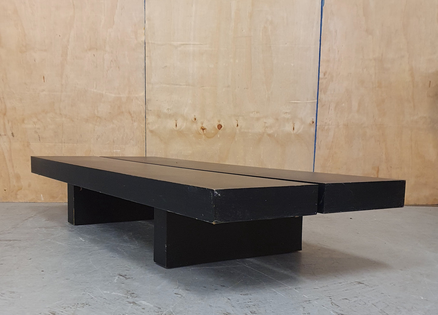 Low Dark Wood Plank Coffee Table - 104950