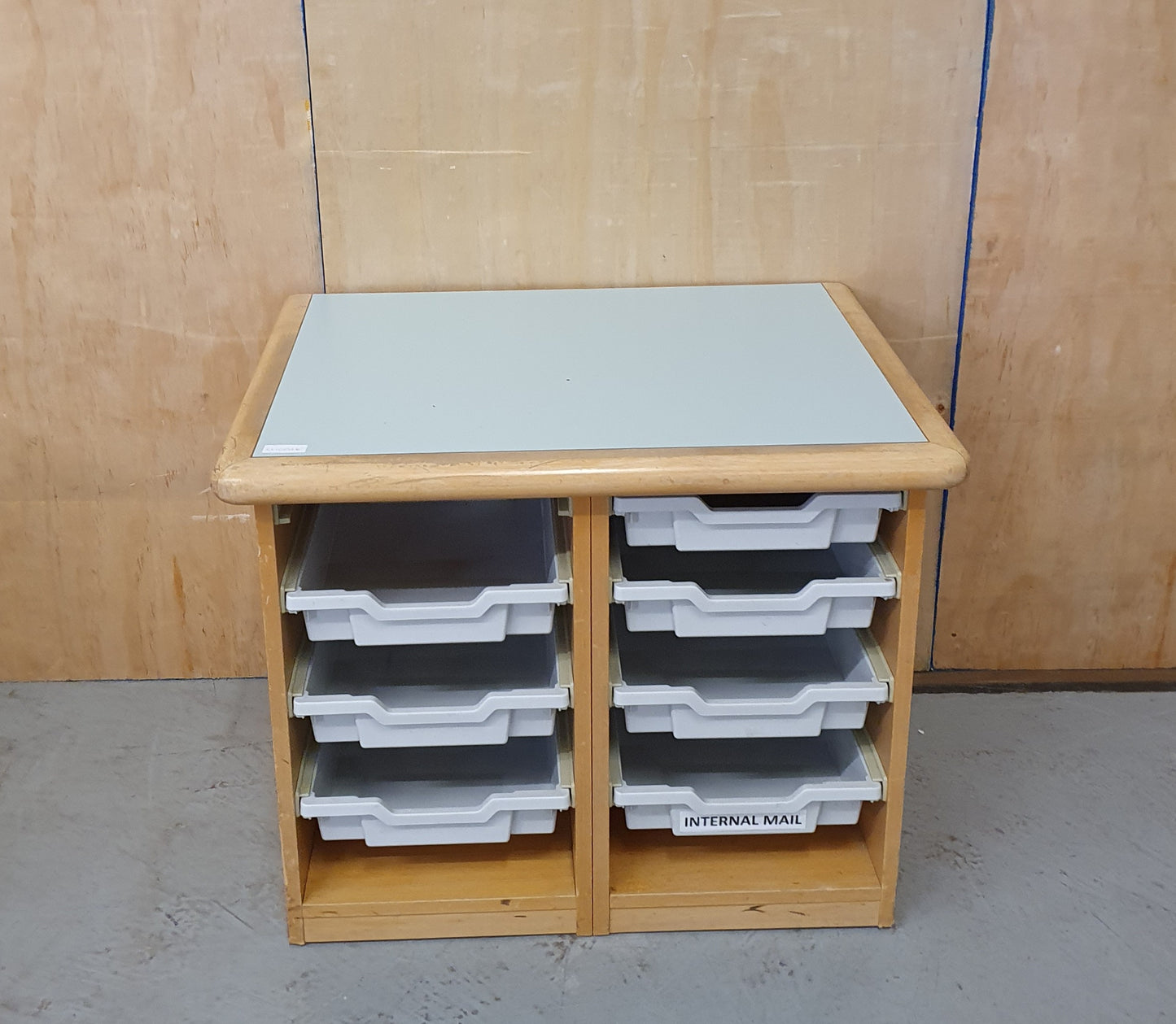 Storage Wooden Cabinet with 7 Grey Pull Out Storage Bins - EL101926