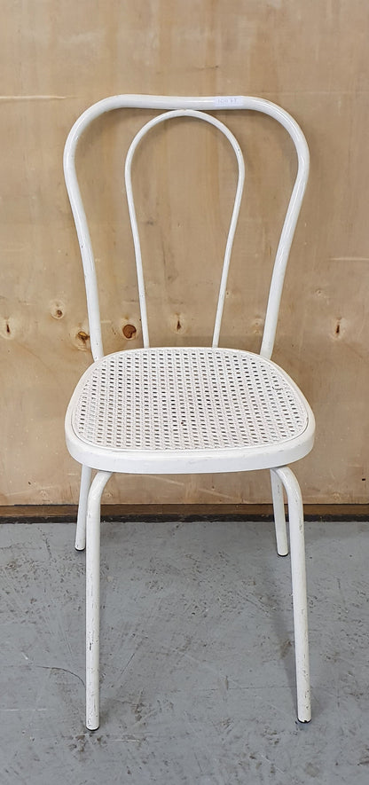 Single White Metal and Plastic Ratan Chair - 101178