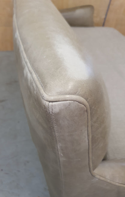 Grey Leather 2 Seater Modern Sofa with Removable Cushioned Seat  - 103933