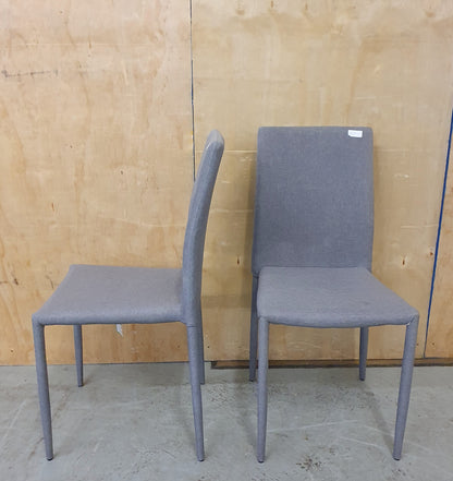 2 Grey Matching Fabric Stackable Dining Chairs - 103110 / 103111