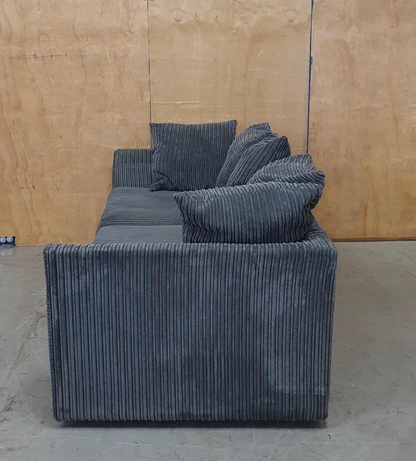 Grey Chunky Corduroy 2 Seater Sofa - 104857