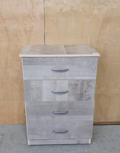 4 Drawer Grey Faux Wood Vinyl Covered Chest of Drawers - 161124-03