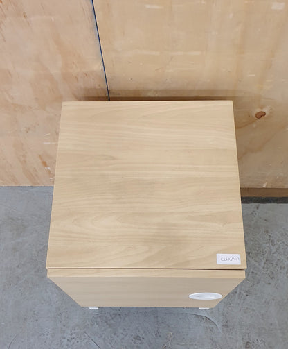 Single Wooden Bedside Cabinet with Circular Cut Out Handle and Internal Shelf - EL103949