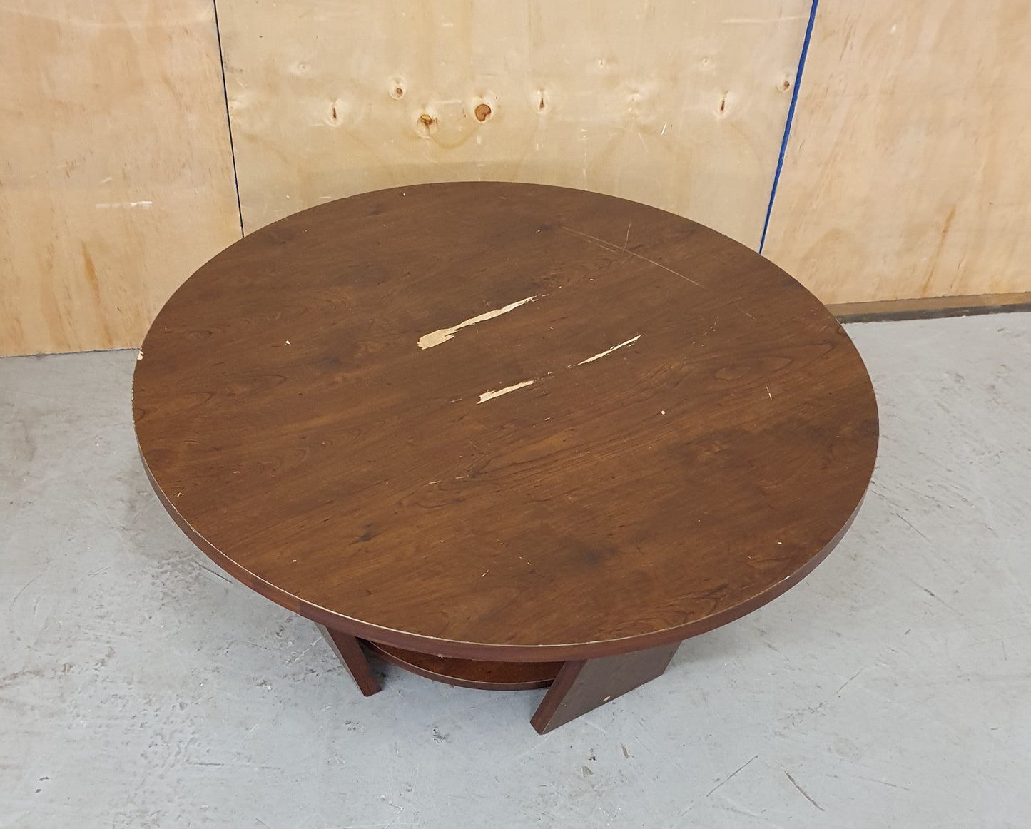 Mahogany 2 Tier Round Large Coffee Table with Panel Sides - EL102856