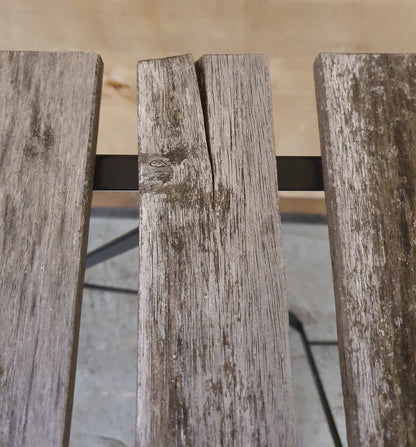 2 Foldable Wood Slatted Garden Chairs and Matching Table - 290126-01