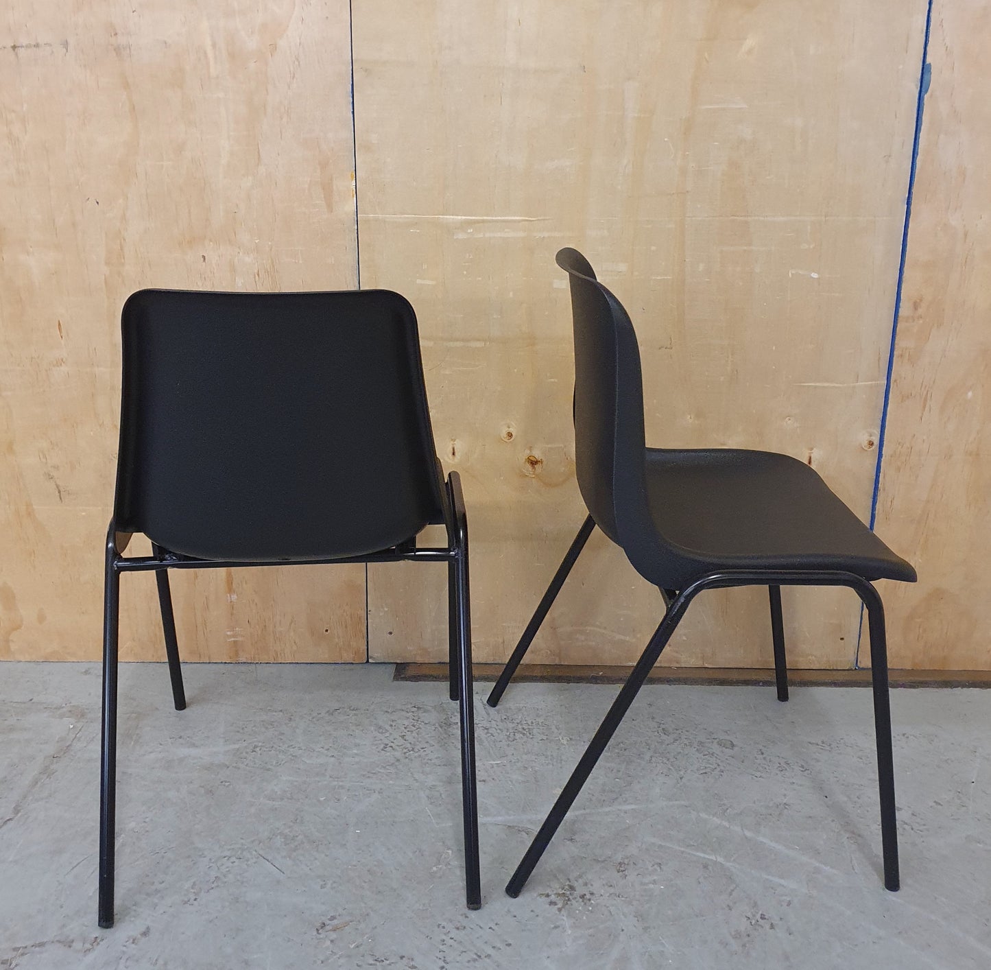 2 Matching Black Stackable Chairs - 103112 / 103113