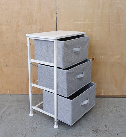 Small 3 Drawer Canvas Chest of Drawers - 104273