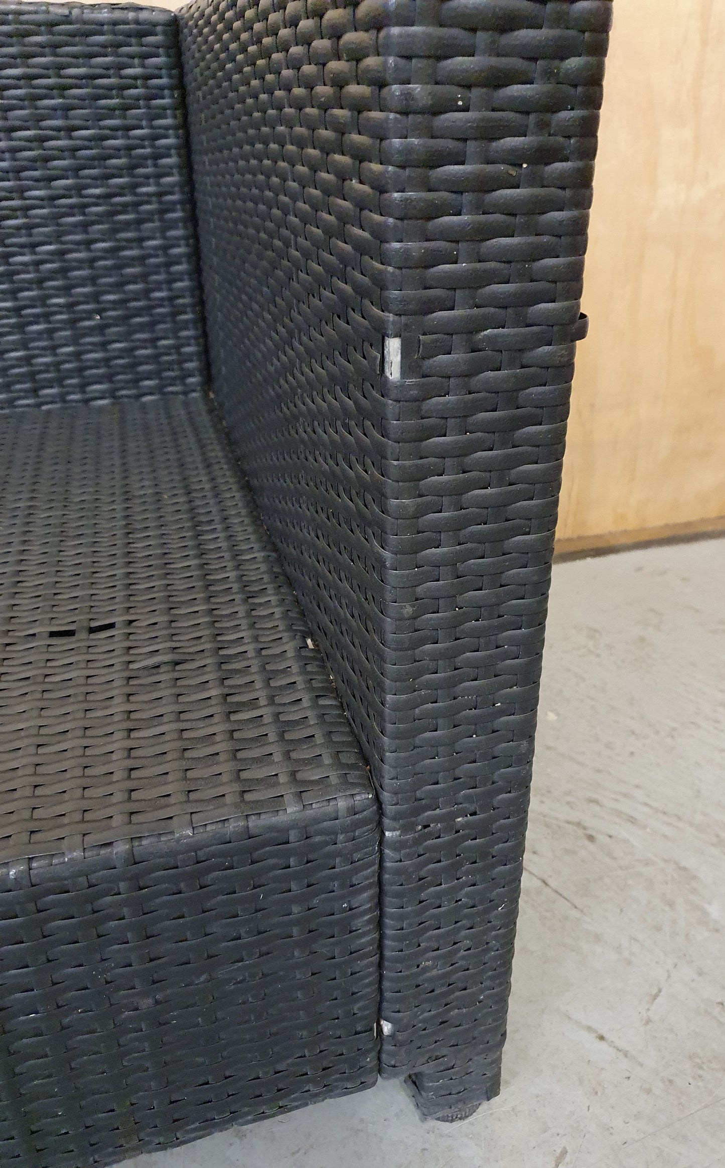 Dark Grey Plastic Woven Garden Chairs in Two Sections - EL103988 / EL103989
