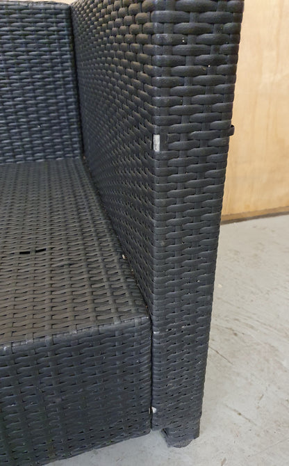 Dark Grey Plastic Woven Garden Chairs in Two Sections - EL103988 / EL103989