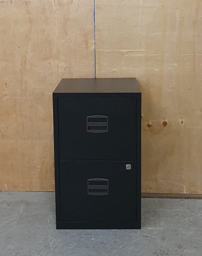Small Black 2 Drawer Metal Filing Cabinet - 150825-11