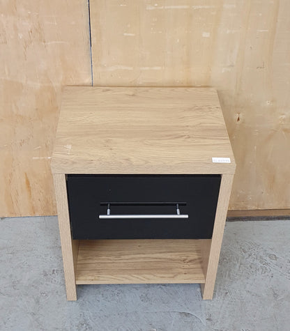 Single Black Drawer Wooden Bedside Cabinet with Storage Space - EL102879