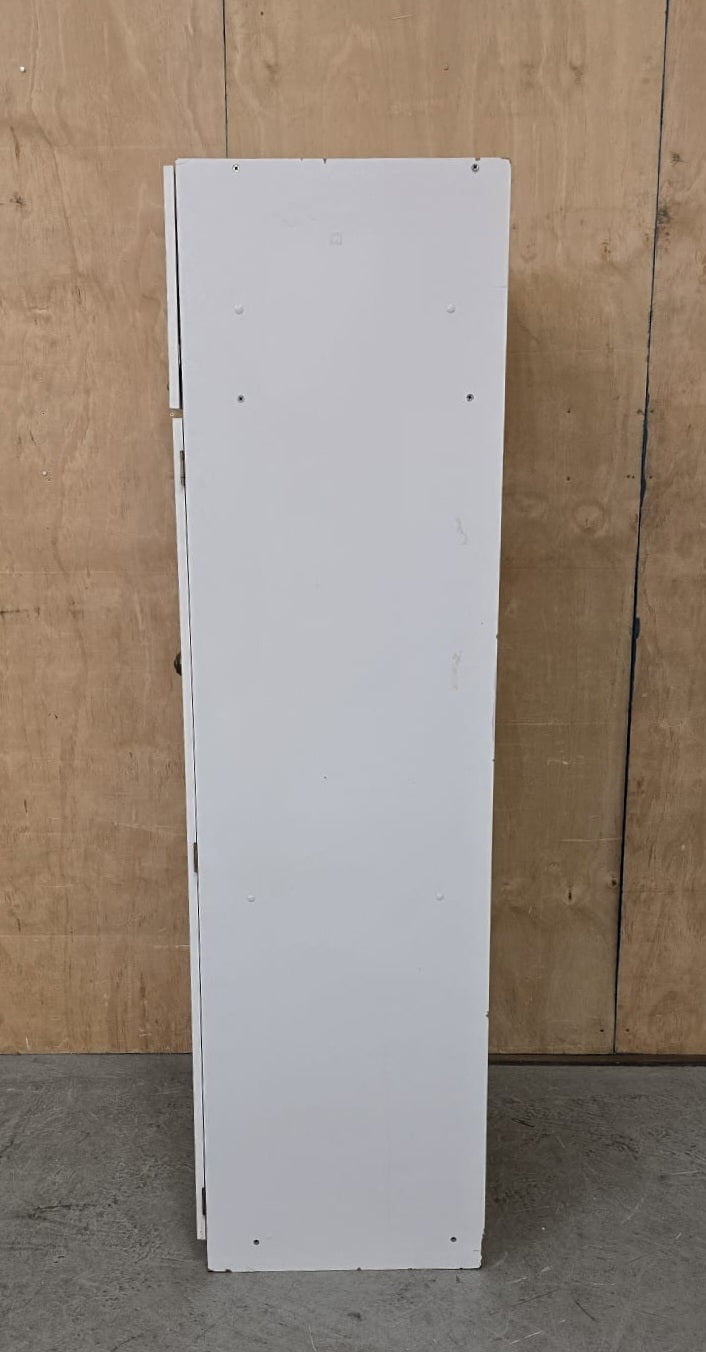 2 Door White Wood Wardrobe with Top Open Section - 110925-01