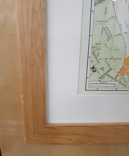 French Map in Wooden Frame - 050425-05