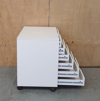 IKEA ALEX White Wood Storage Drawers on Castor Wheels - 104296