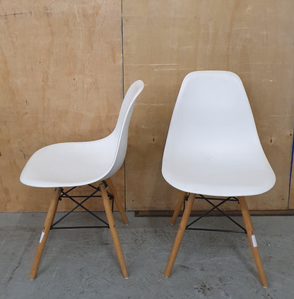 2 Matching White Scandi Inspired Chairs - EL103125 / EL103126