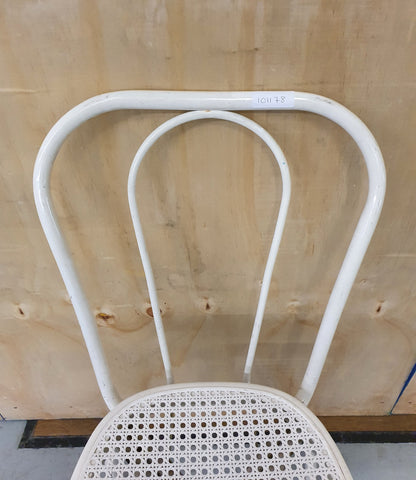 Single White Metal and Plastic Ratan Chair - 101178