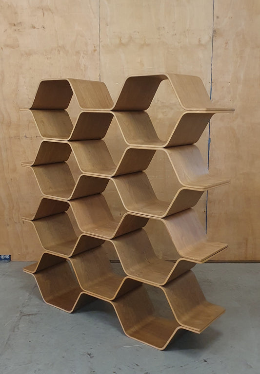 Large Hexagon Shape Wood Shelving Unit - 110925-12