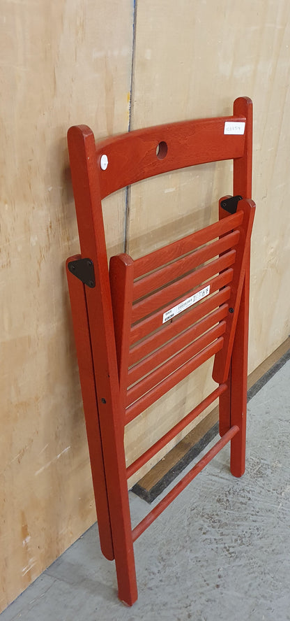 IKEA Single Red Wooden Slatted Seat Folding Chair - 103854