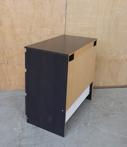 Small 3 Drawer Dark Brown Wood Chest of Drawers - EL104585