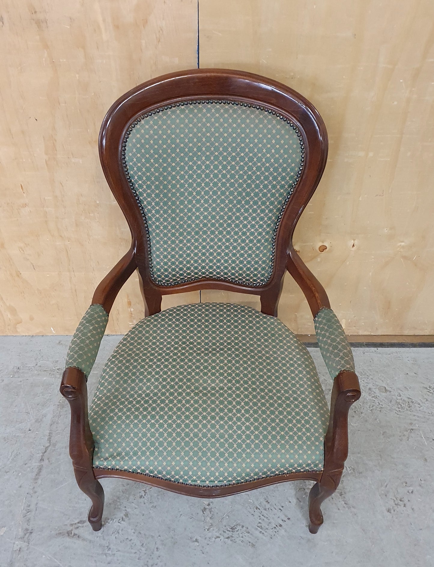 Vintage Mahogany Frame Accent Armchair - 104898