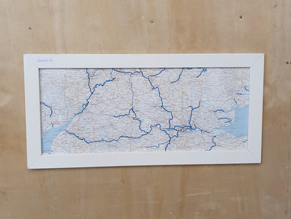 Cambridge Area Map in White Frame - 050425-03