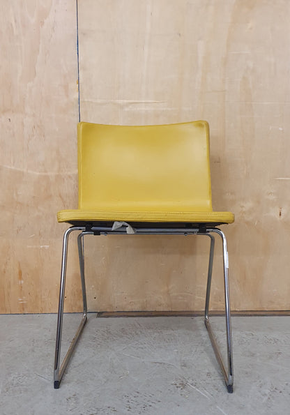 Single Mustard Soft Leather Chair with Chrome Frame - EL103493