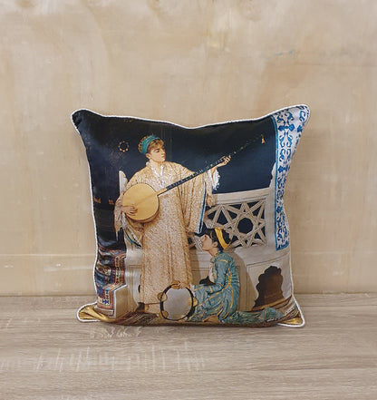 MAYRIDGES Silk Cushion Cover with Printed Design Zip - M140824-09