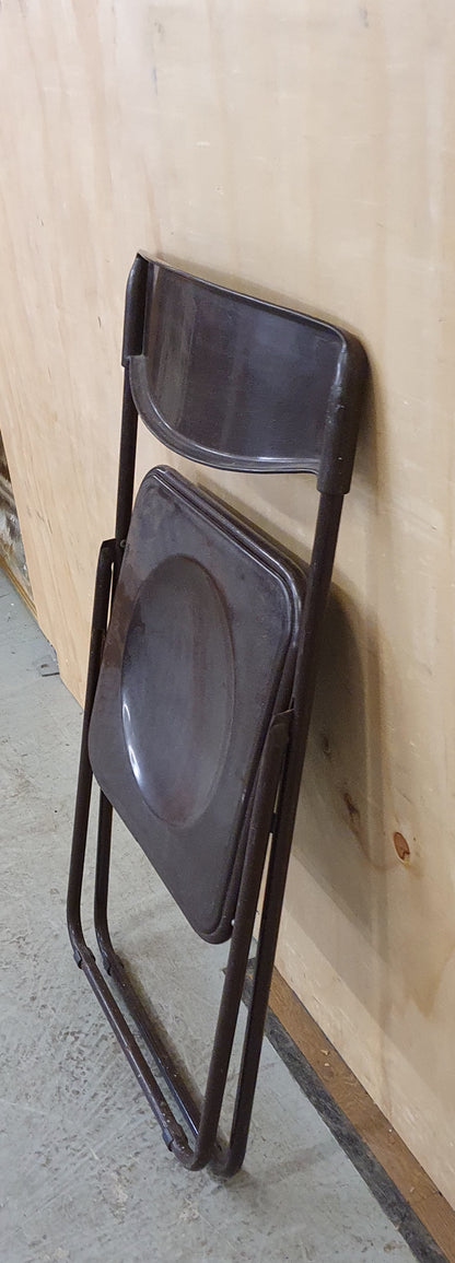 Single Brown Metal Folding Chair - 010525-01
