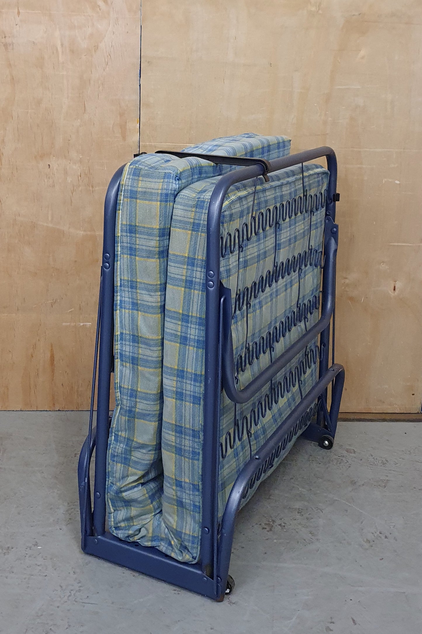 Blue Folding Bed with Mattress and Metal Frame - 281024-06