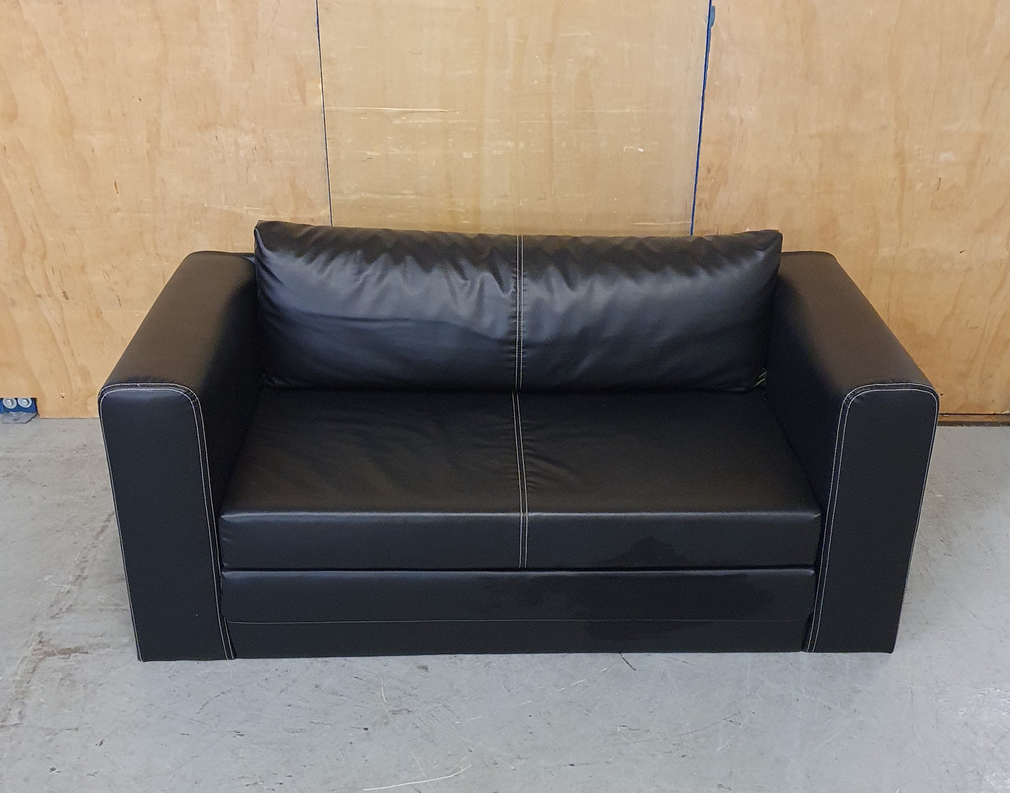 IKEA Black Faux Leather Pull Out Sofa Bed - EL104910